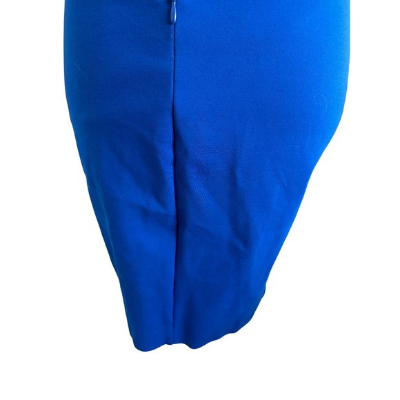 HALSTON HERITAGE Blue Asymmetrical Strap Dress Size Small - Picture 5 of 6